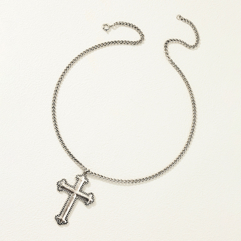 Retro Hip-hop Cross Pendant Necklace - Vienna Verve Collection