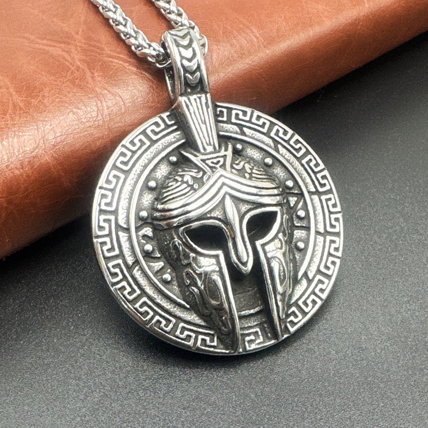 Planderful Pharaoh Knight Mask Necklace Titanium Steel Durable For Men Retro Egyptian Hip Hop Accessory