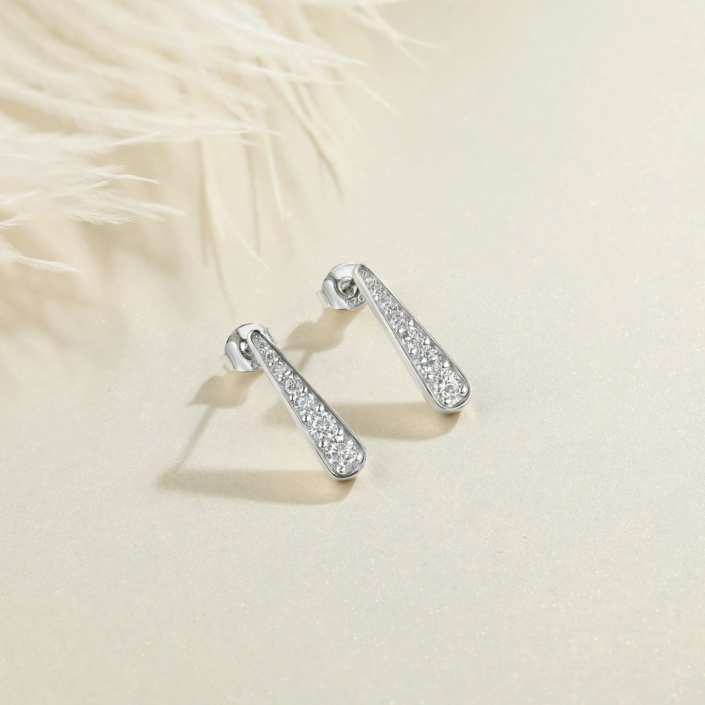 Planderful Sterling Silver Stud Earrings With Zircon Sparkle For Women Elegant Everyday Genie Gift