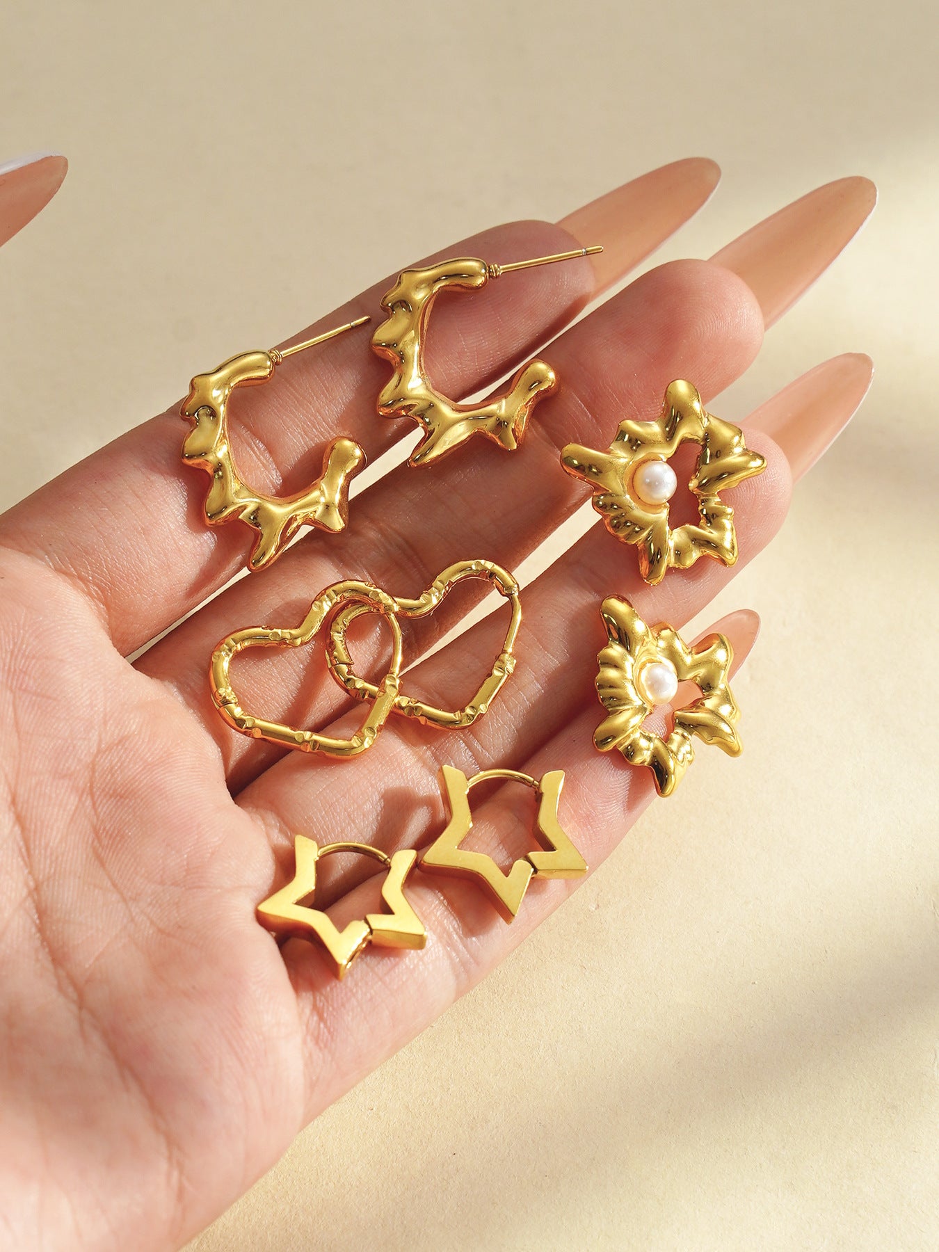 Planderful Pentagonal Stainless Steel Earrings For Women