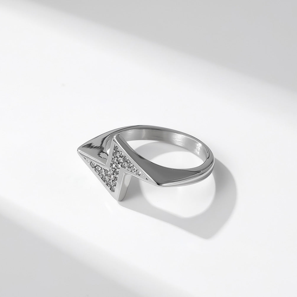 Planderful Z Shaped Titanium Steel Ring for Unisex Daily Wear, Trendy Everyday Genie Collection, Sizes 8 to 13