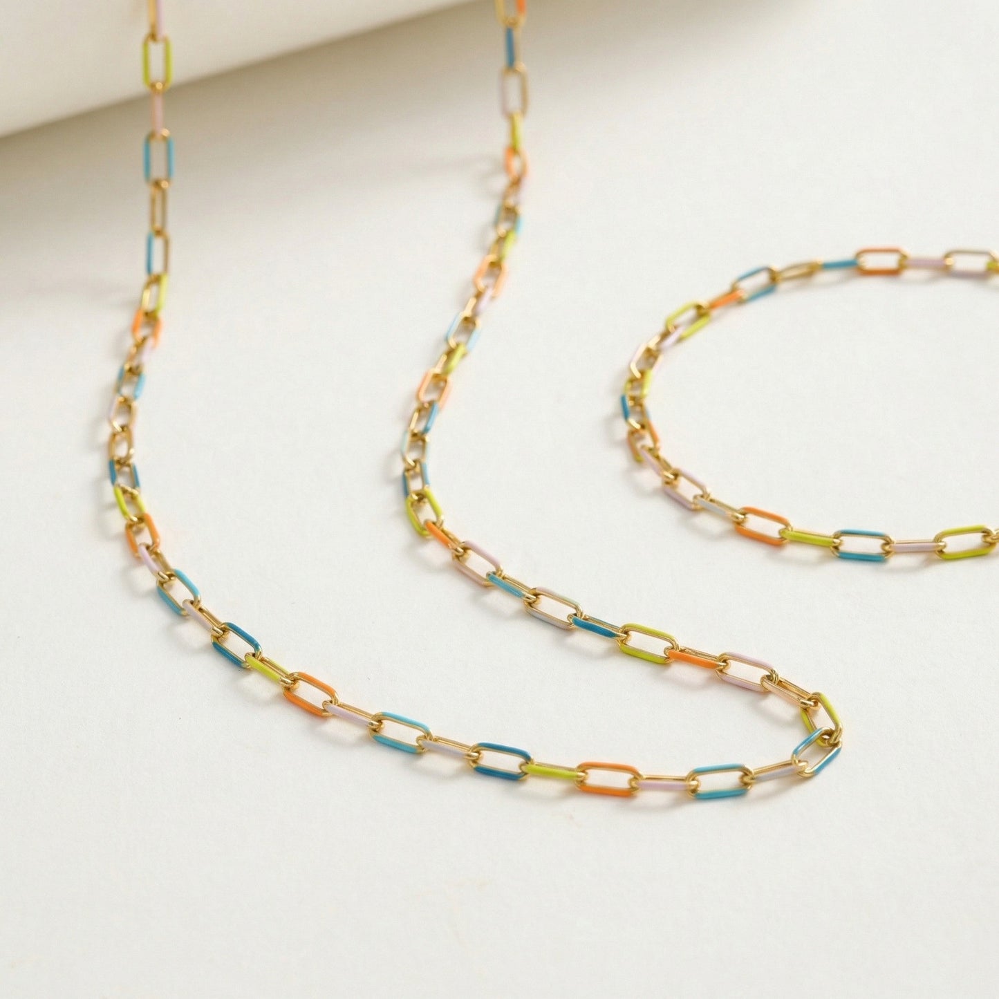 Stainless Steel Bohemian Color Oil Drop Bracelet Necklace