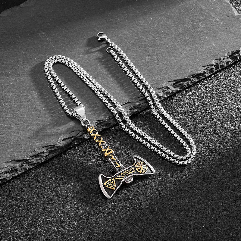 Viking Axe Necklace For Men Stainless Steel Pendant By Planderful Everyday Genie Collection Rugged