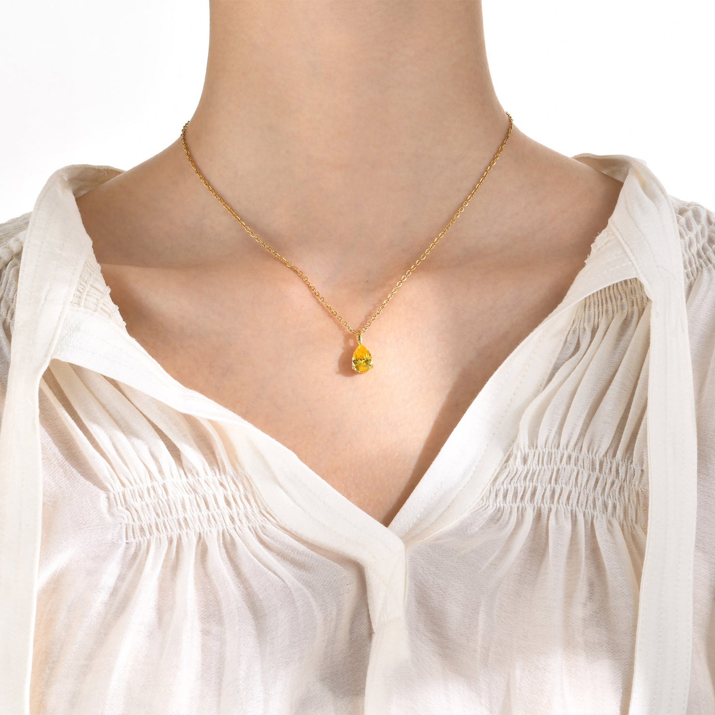 Stainless Steel Necklace Female Titanium Steel O-Shaped Pendant