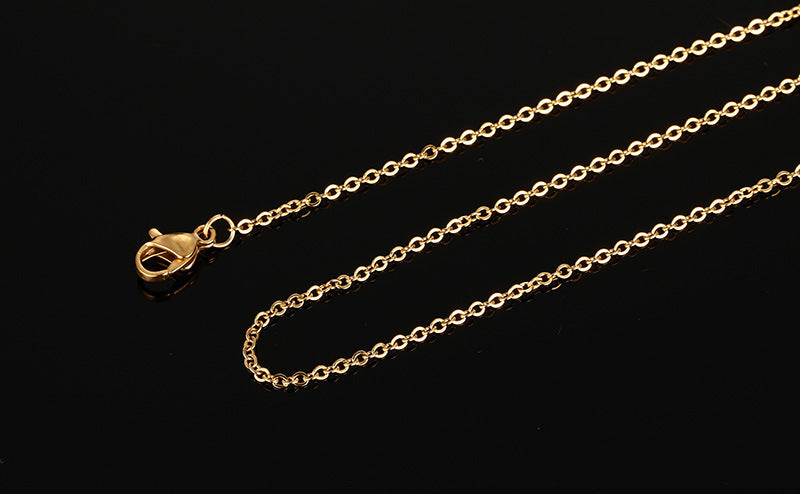 Rose Gold Titanium Steel Electroplated O-Shaped Chain Necklace