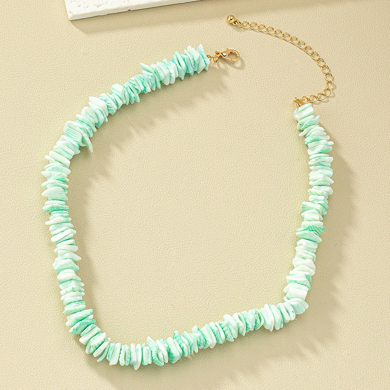 Retro Shell Holiday Necklace - Vintage Chic Clavicle Chain for Women