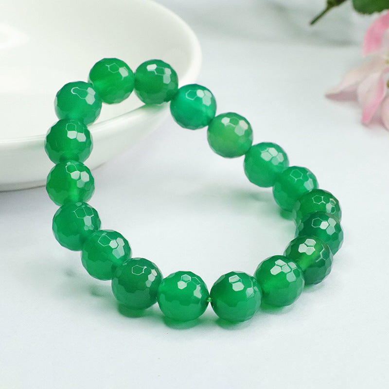 Emperor Green Chalcedony Sterling Silver Bracelet
