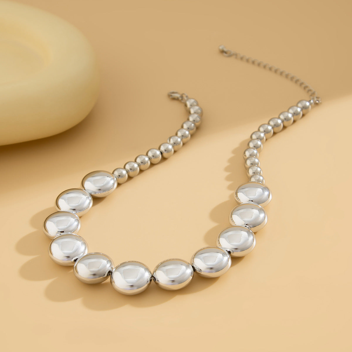 Sculptural Geometric Bead Necklace