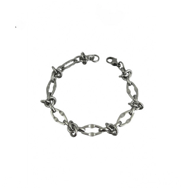 Planderful Jewelry Stainless Steel Mens Bracelet Knotted Cuban Style Modern Elegance