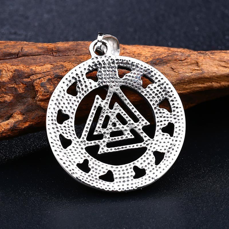 Nordic Viking-Inspired Triangular Titanium Steel Pendant Necklace for Men