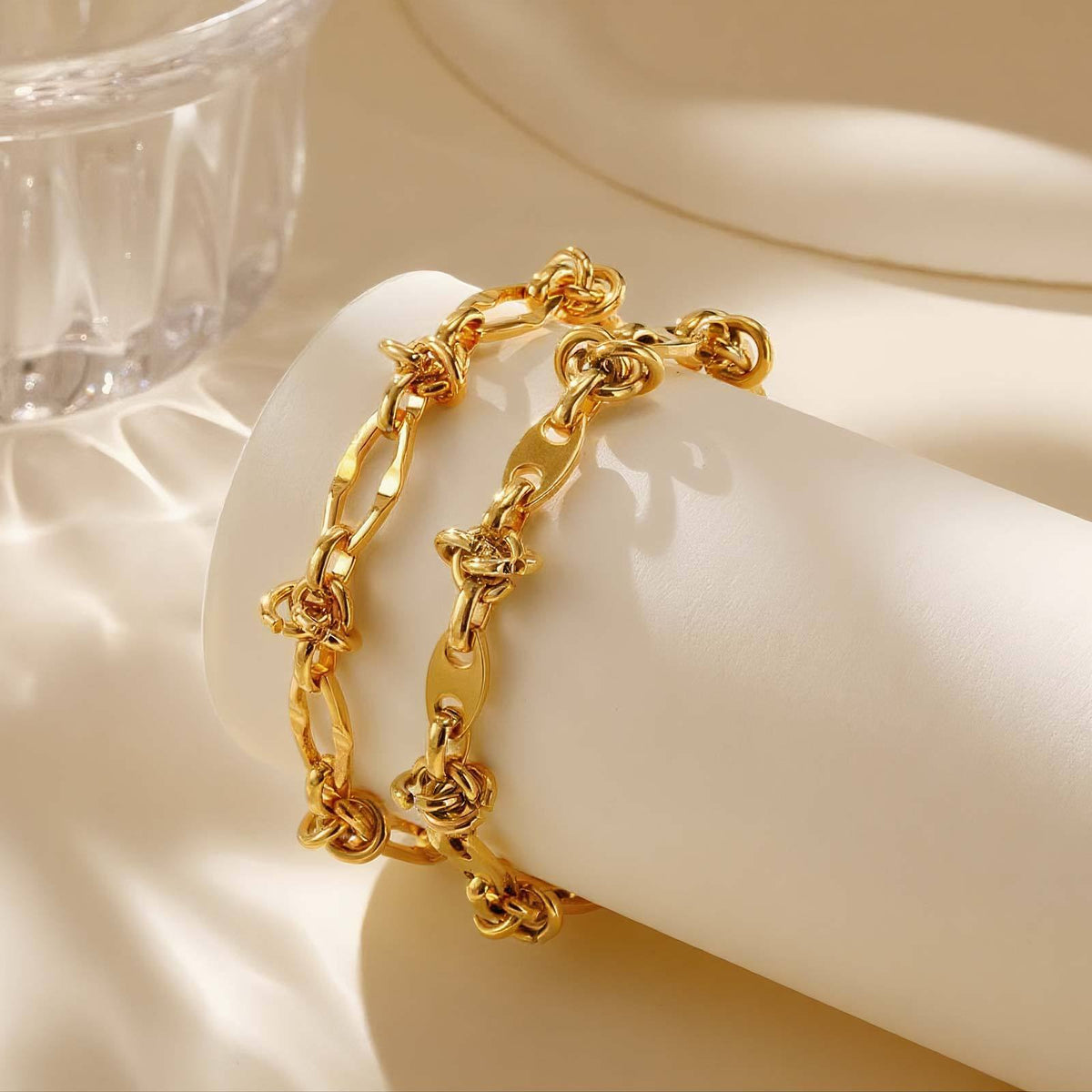 Hollow Knot Stitching Handmade Stainless Steel Bracelet