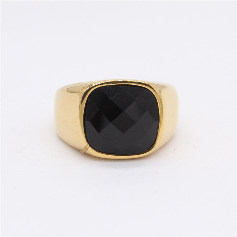 Planderful Everyday Genie Titanium Steel Ring Black Zircon Unisex Fashion For Men Size 7 8 9 10 11 12