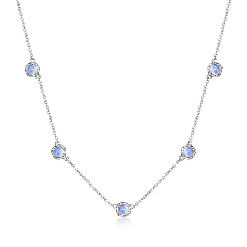 Planderful Blue Moonlight Necklace – Elegant Colorful Sterling Silver Design