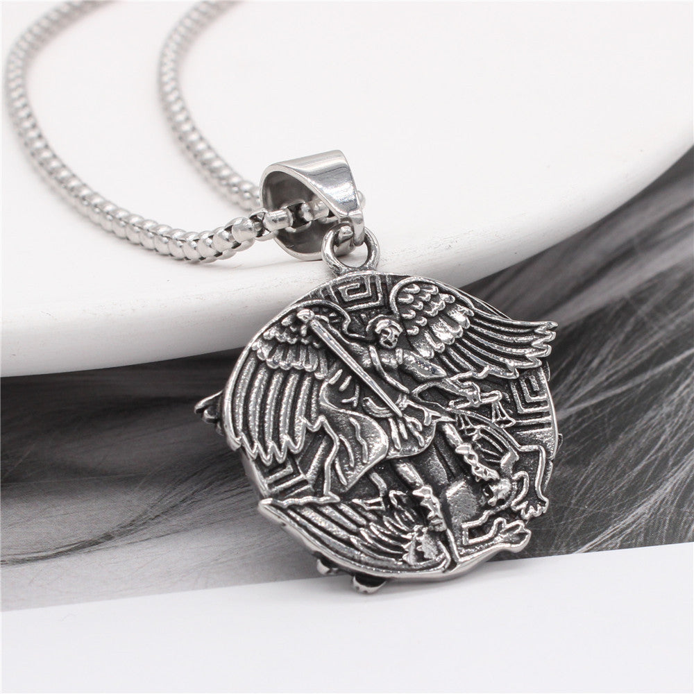 Ancient Greek God Of War Angel Wings Pendant Titanium Steel For Men Unisex Premium Protection Planderful