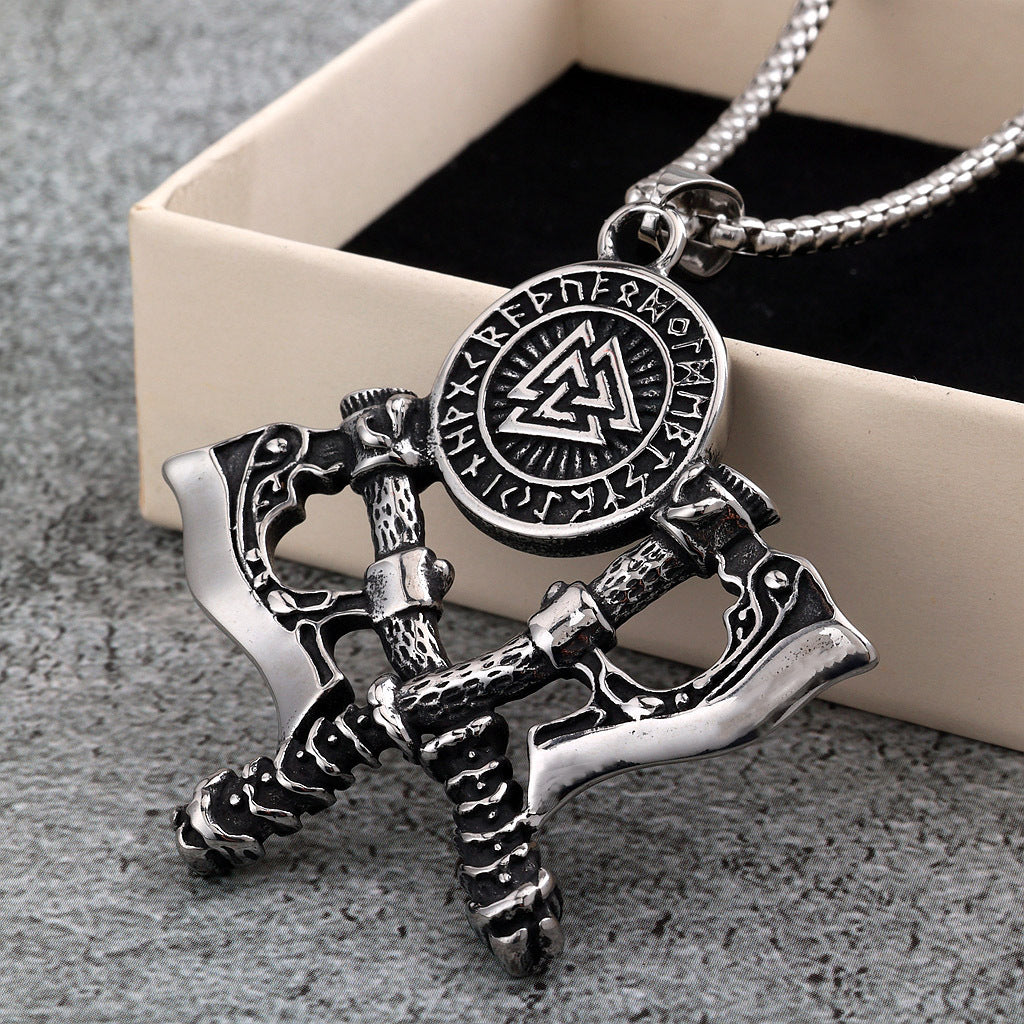 Vintage Viking Stainless Steel Men's Pendant Necklace