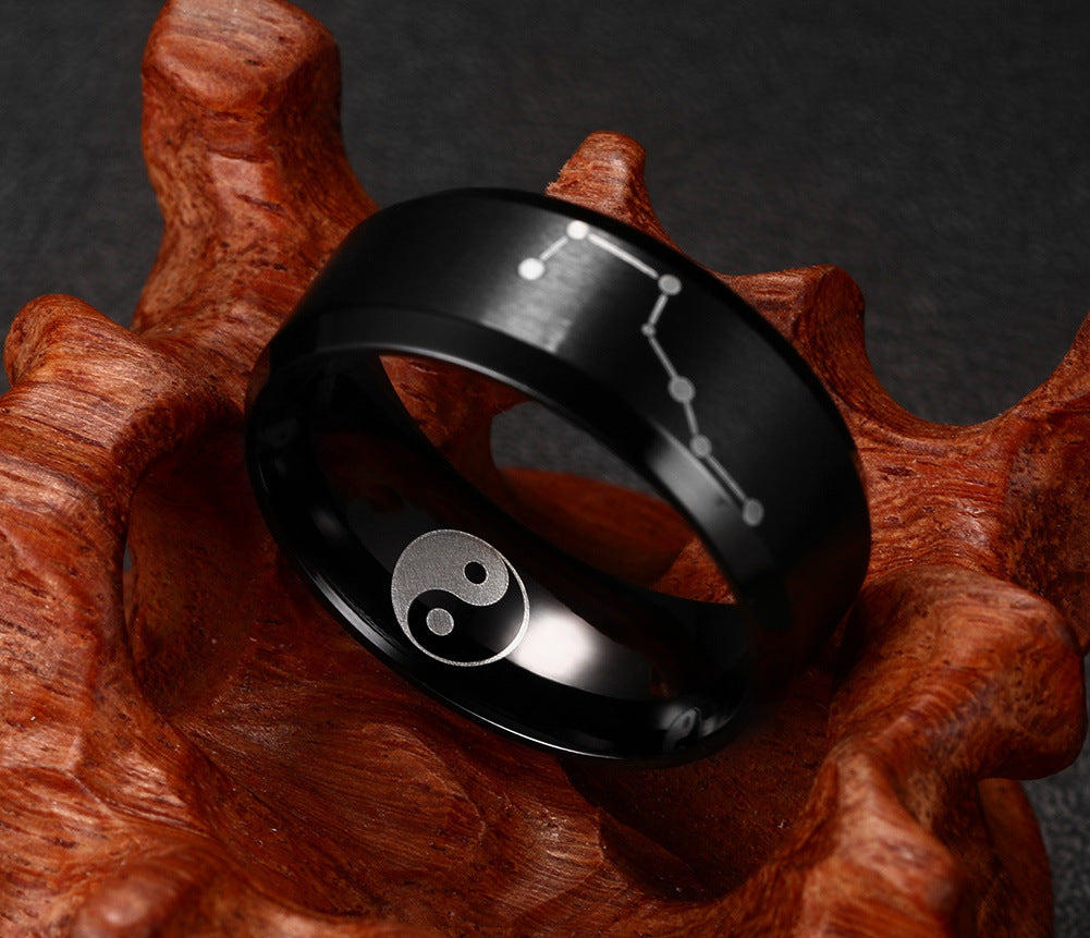 New Men's Ring Personalized Laser Big Dipper Titanium Steel