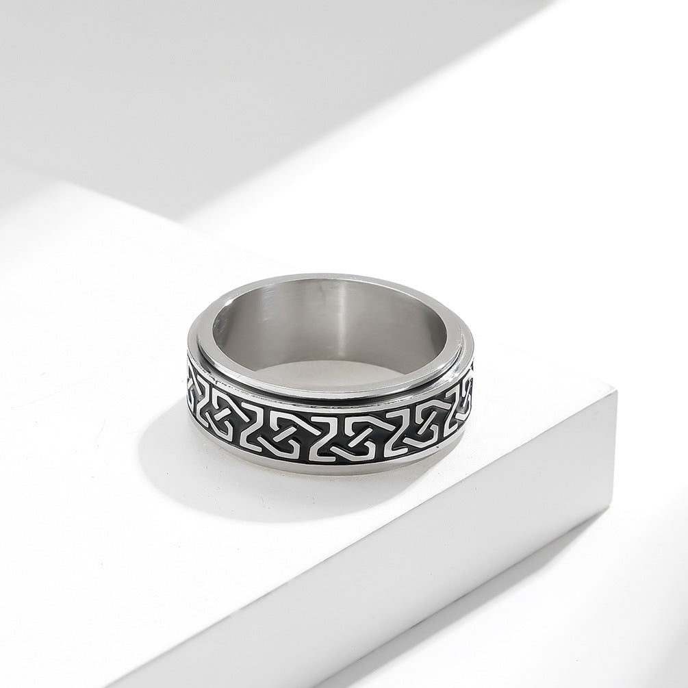 Planderful Everyday Genie Eternal Braided Stainless Steel Rotating Ring For Men And Women Literary Jewelry Size 7 To 12