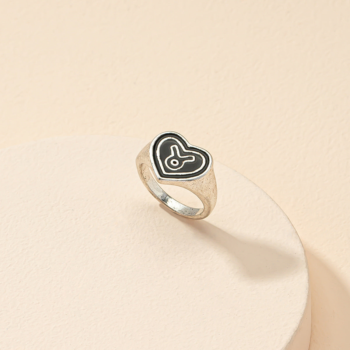 Retro 12 Constellation Drip Oil Ring - European and American Fashion Cross-border Jewelry