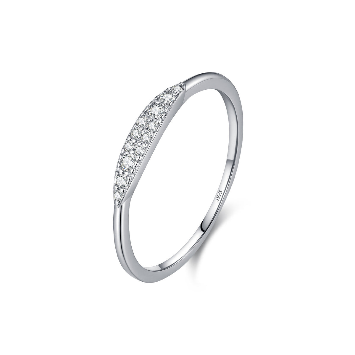 S925 Sterling Silver Minimalist Moissanite Band