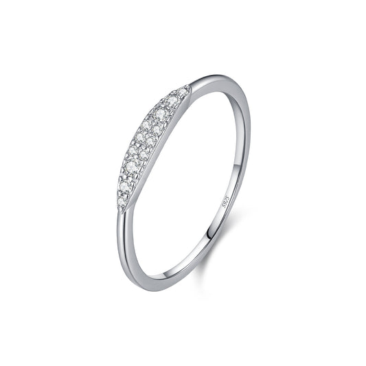 S925 Sterling Silver Minimalist Moissanite Band