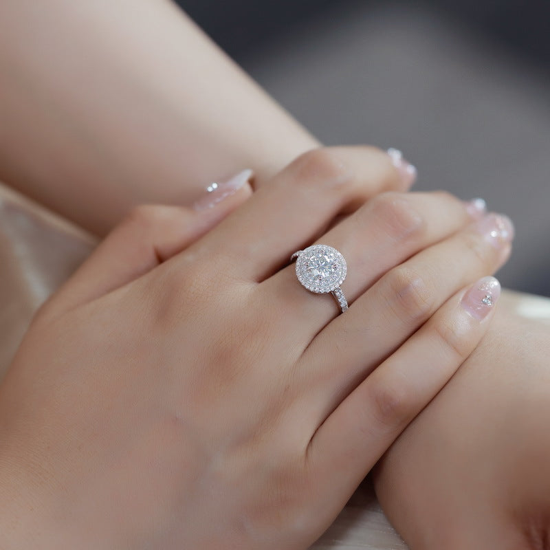 Planderful Classic Moissanite Sterling Silver Ring – 6.5 × 6.5 mm, 1 ct – Style 9