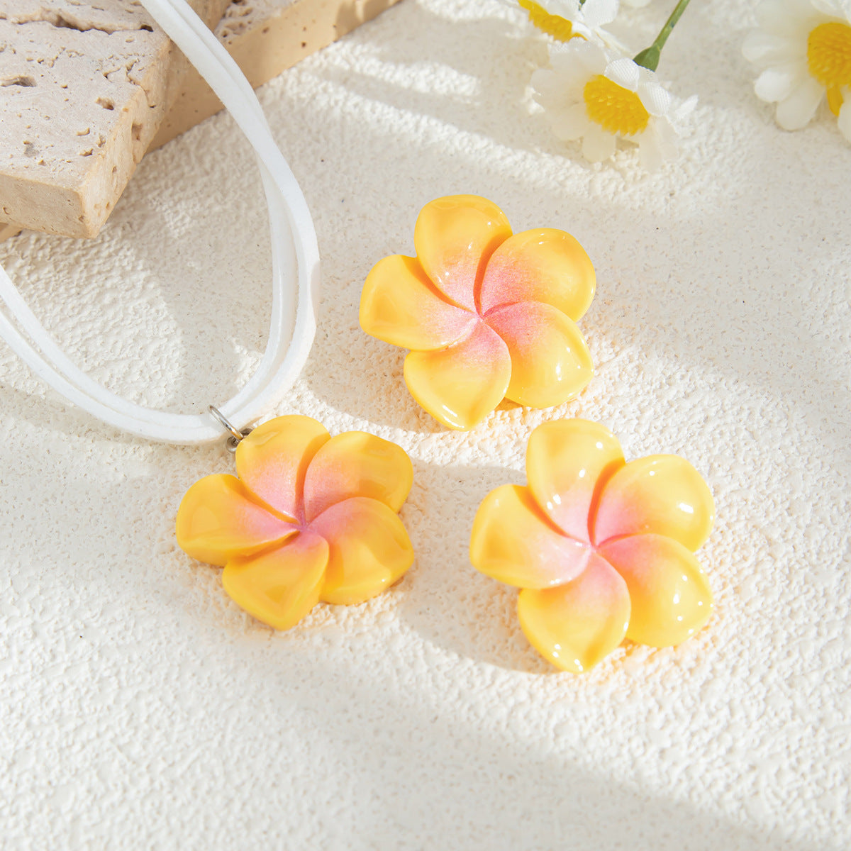 Planderful Vienna Verve Necklace and Earrings Set – Sweet Dopamine Color Floral Design