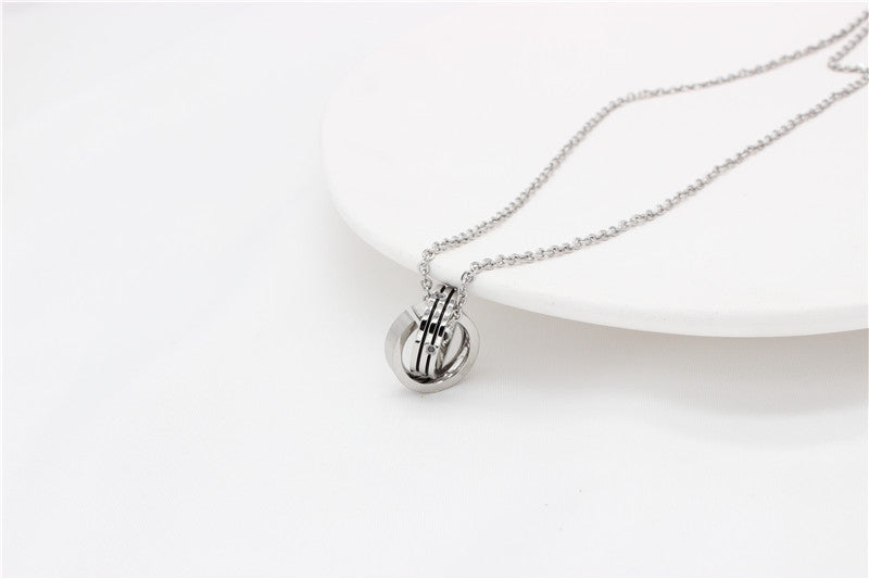 Double Ring Necklace For Women And Men Durable Stainless Steel Collarbone Jewelry Planderful Unisex Bold Statement