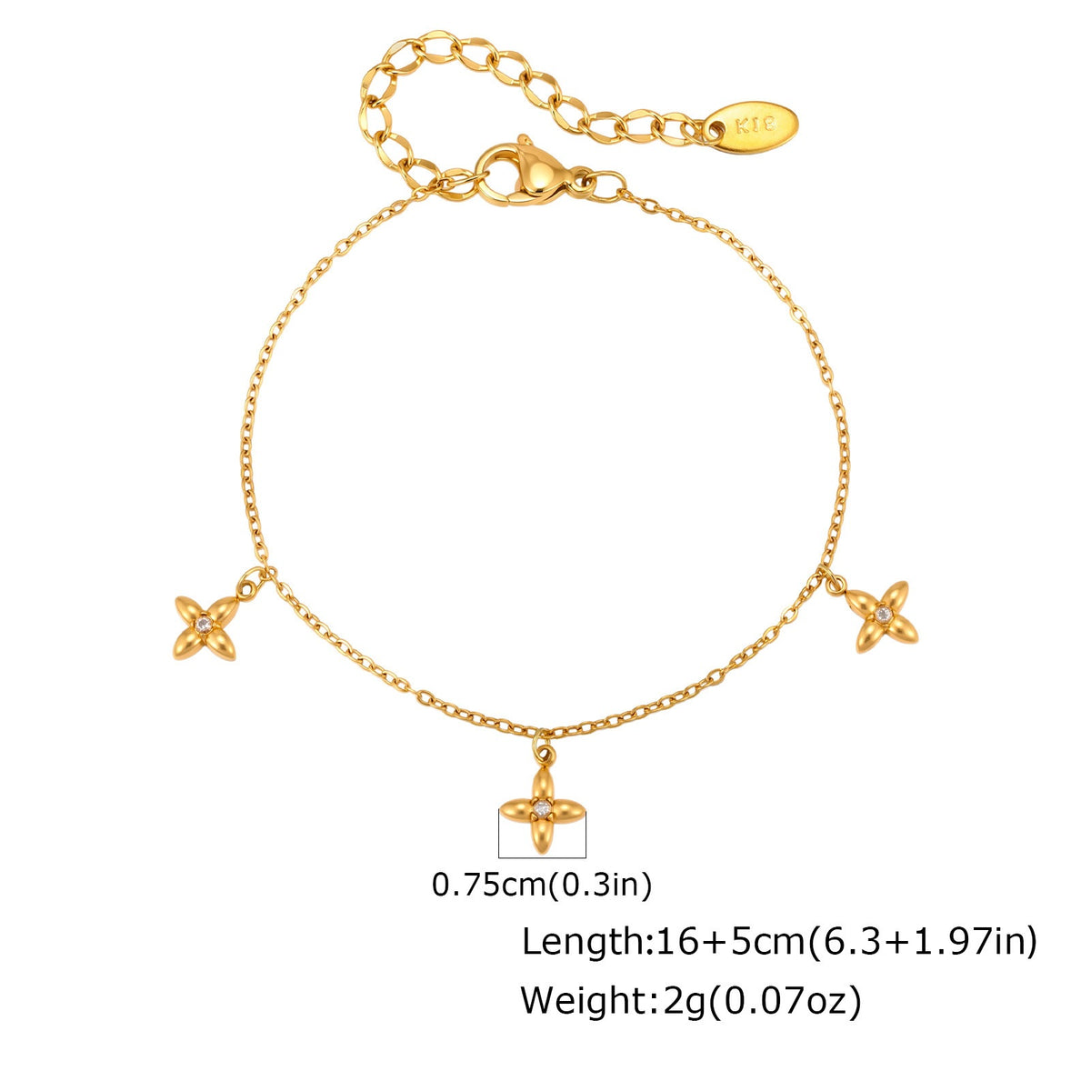 Flower Zircon Stainless Steel Bracelet