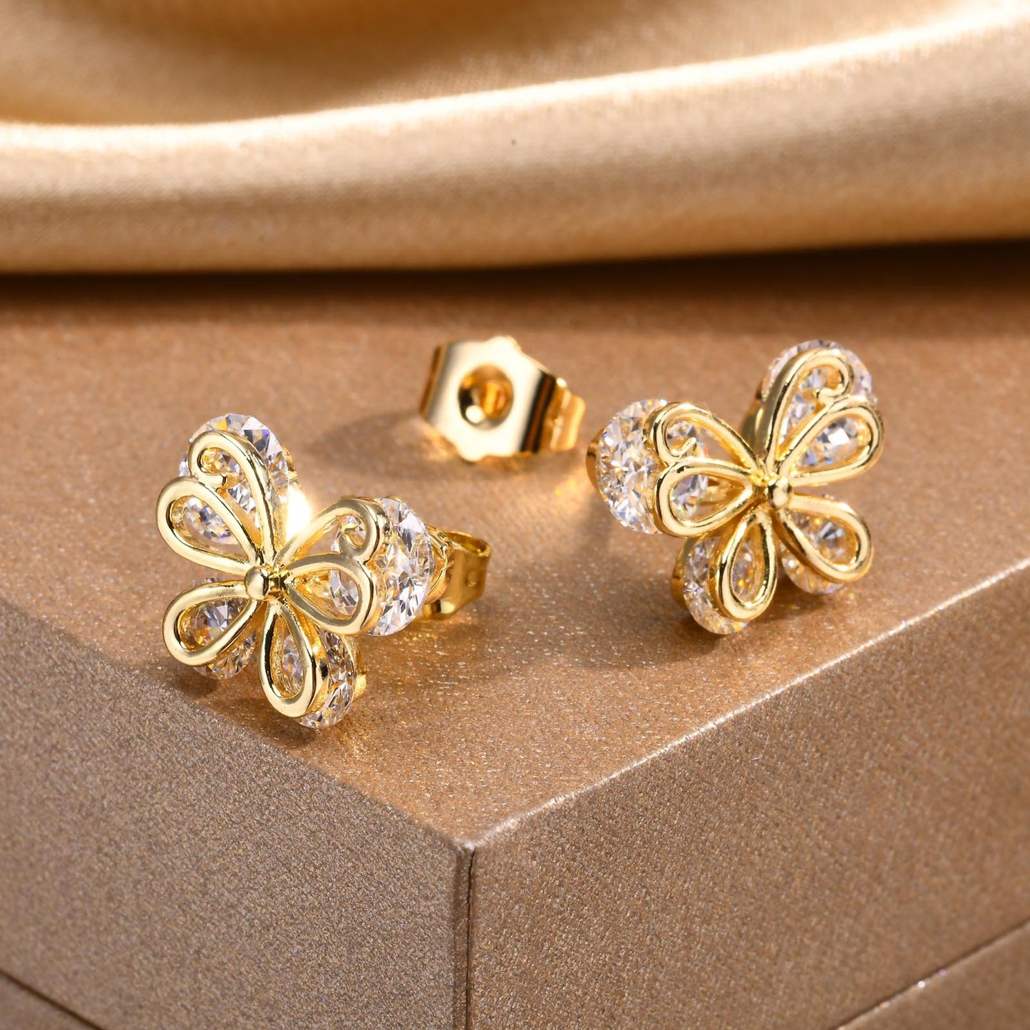 Earrings Butterfly Zircon Stud Earrings Women's Fashion Jewelry