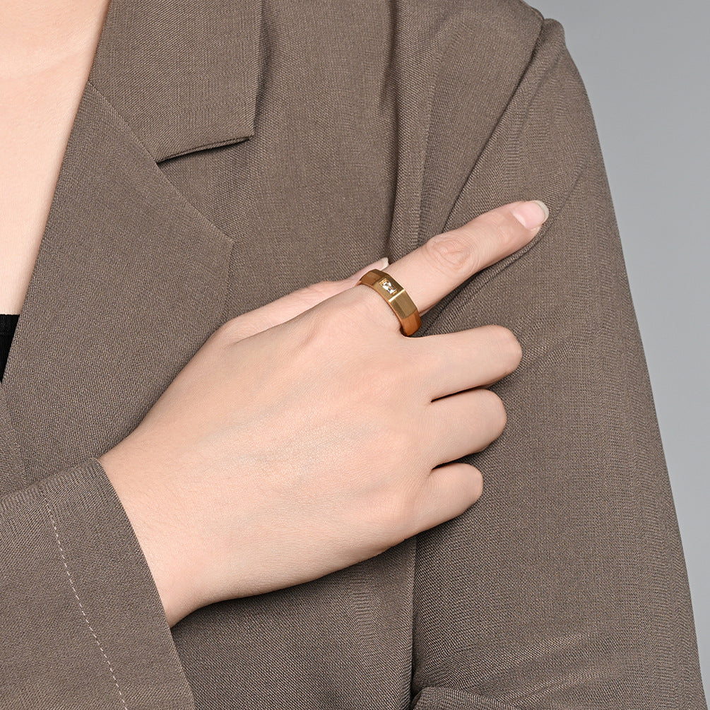 Geometric Stainless Steel Ring