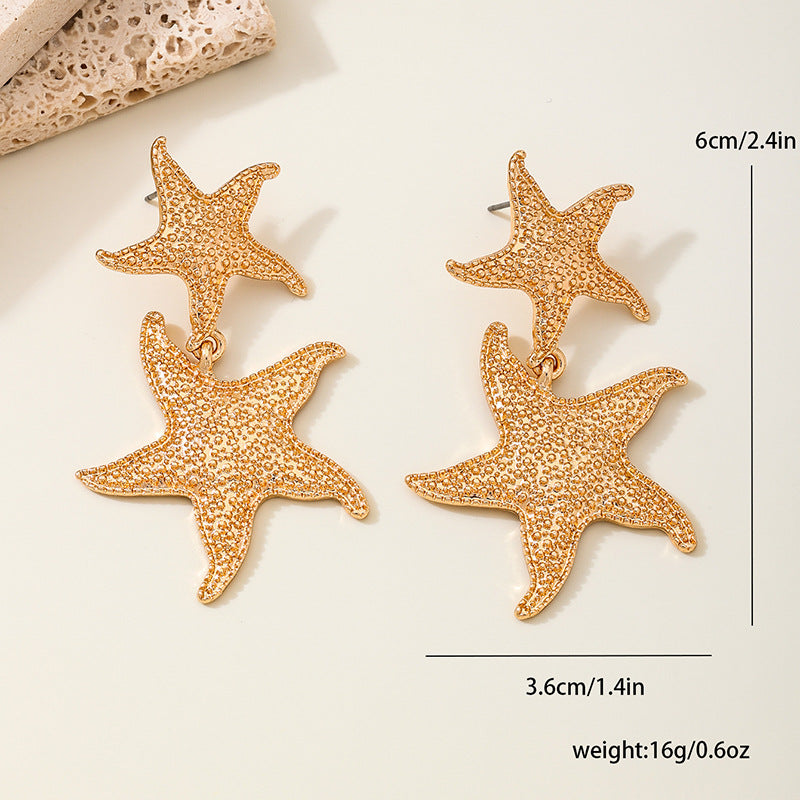 Planderful Vienna Verve Earrings – Exaggerated Fringed Design with Marine Element