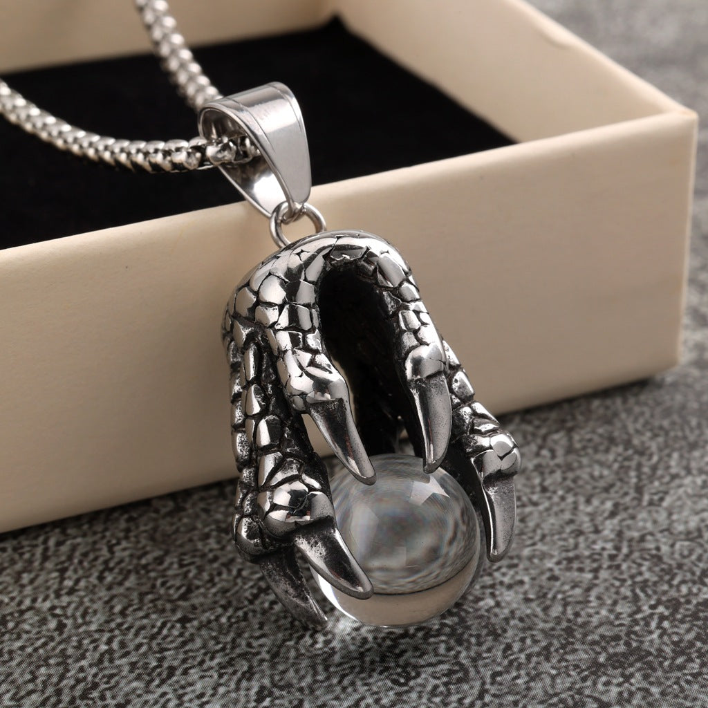 Vintage Dragon Stainless Steel Pendant Necklace