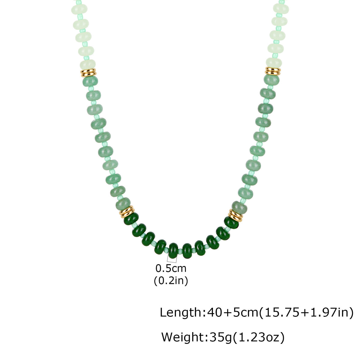 Stainless Steel Natural Stone Abacus Beads Copper Watermelon Beads Necklace Dopamine