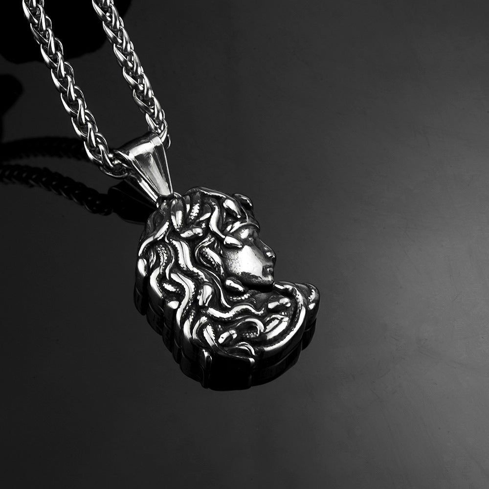 European And American Retro Men's Jewelry Medusa Necklace