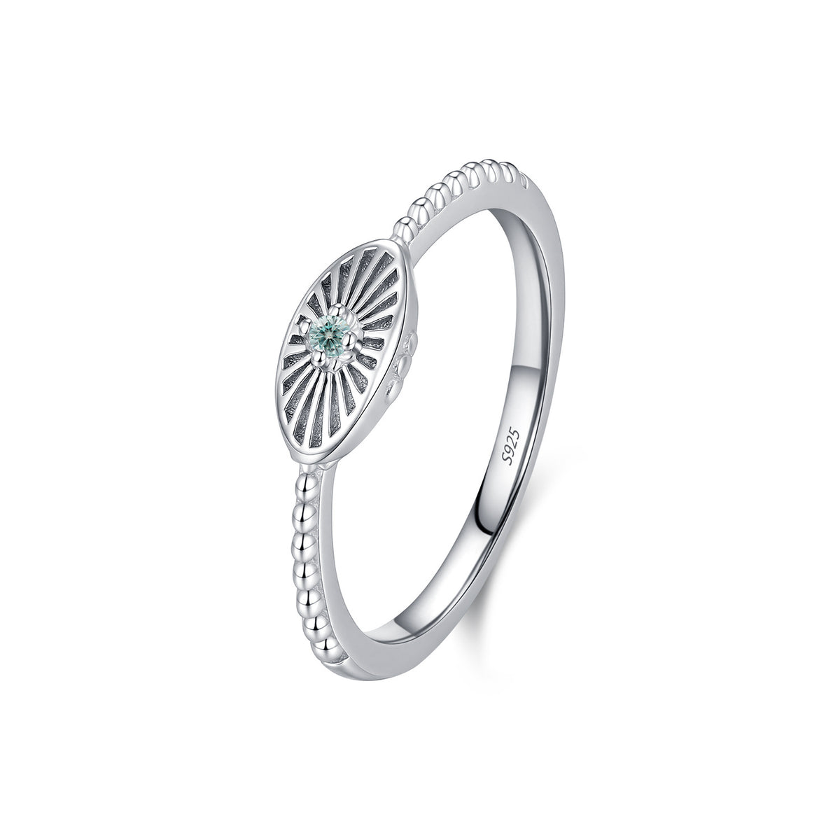 S925 Sterling Silver Moissanite Eye Stacking Ring
