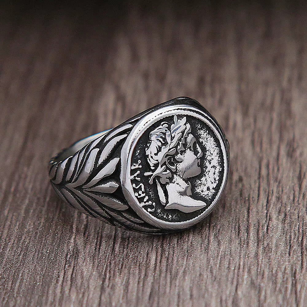 Vintage Roman Stainless Steel Ring