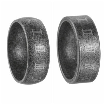 Planderful Everyday Genie Roman Numerals Ring Unisex Stainless Steel Durable Statement Jewelry