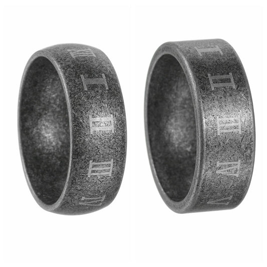 Planderful Everyday Genie Roman Numerals Ring Unisex Stainless Steel Durable Statement Jewelry