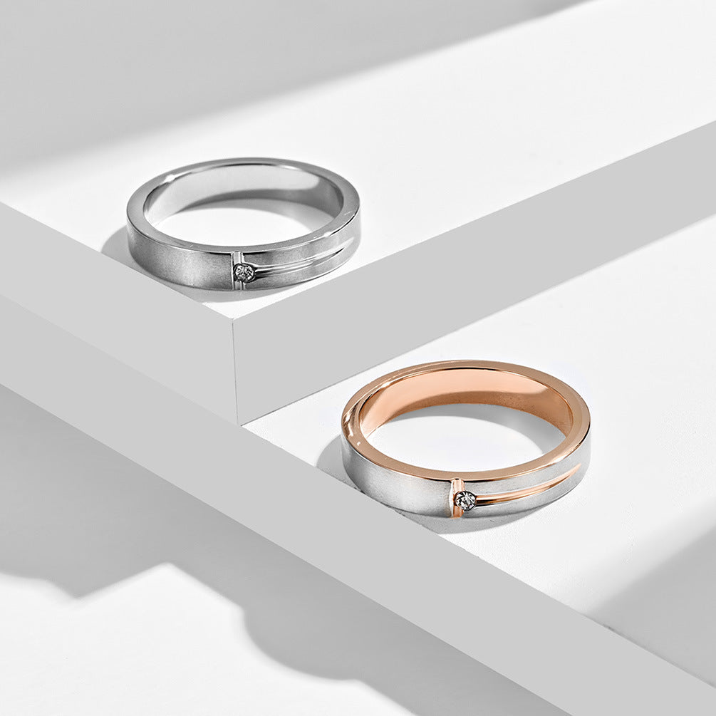 Zircon Ring – Minimalist T-Shaped Steel Everyday Wear