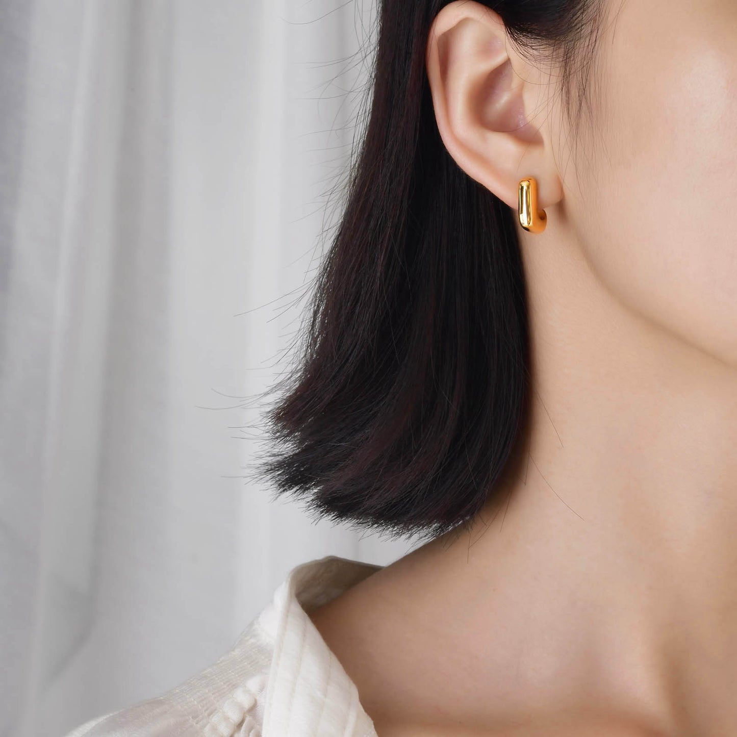 Stainless Steel Bare Body Geometric Gold Square Earrings Wholesale