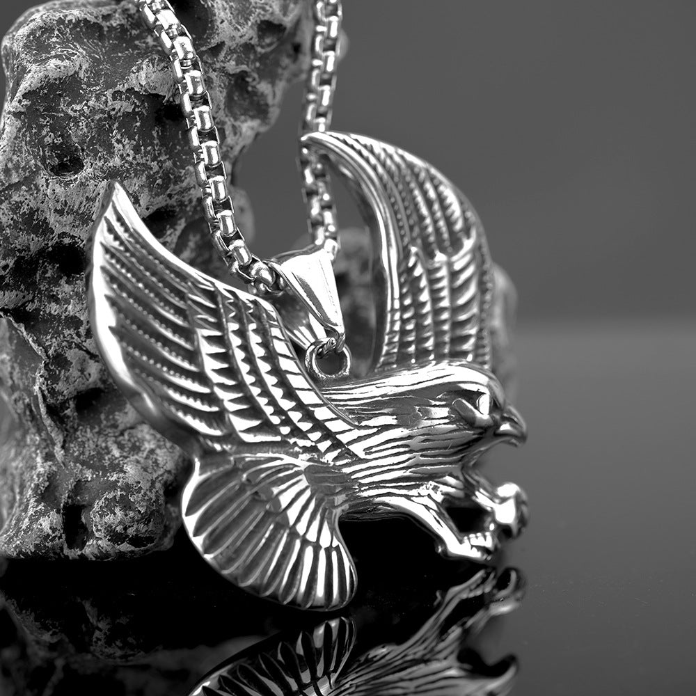 Retro Stainless Steel Men's Pendant Eagle Necklace for Him