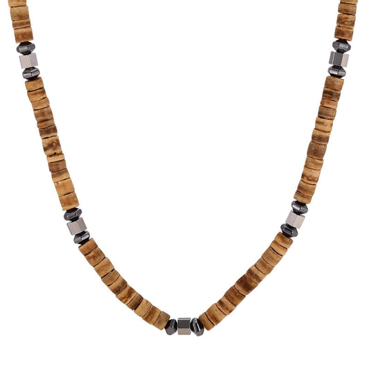Daily Stacking Of Street Rock Wear With Stainless Steel Abacus Beads Rectangular Stone Necklace