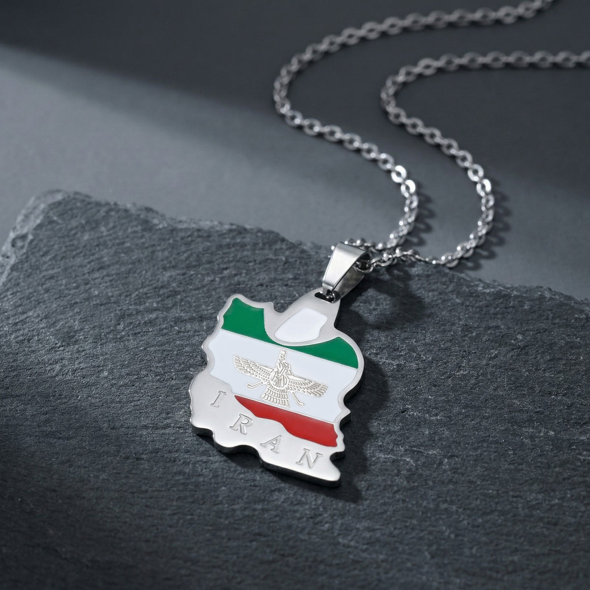 Supply Iran Map Stainless Steel Pendant Unisex
