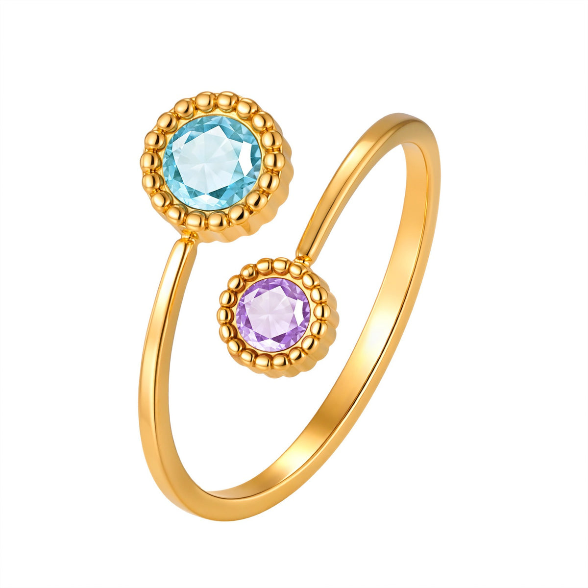 Charm – Stainless Steel Lace Round Zircon Opening Ring