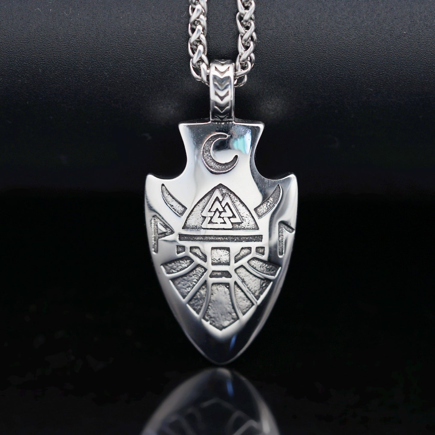 Steel Necklace – Vintage Viking Odin Arrow