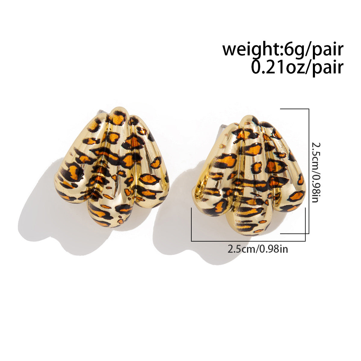Planderful Resin Geometric Earrings C Shaped With Leopard Print Water Drop For Women Bold Chic Statement