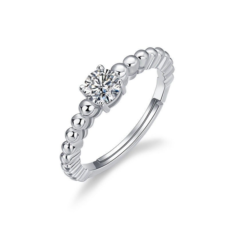 Planderful Classic Moissanite Sterling Silver Ring – 5 × 5 mm, 0.5 ct – Style 3