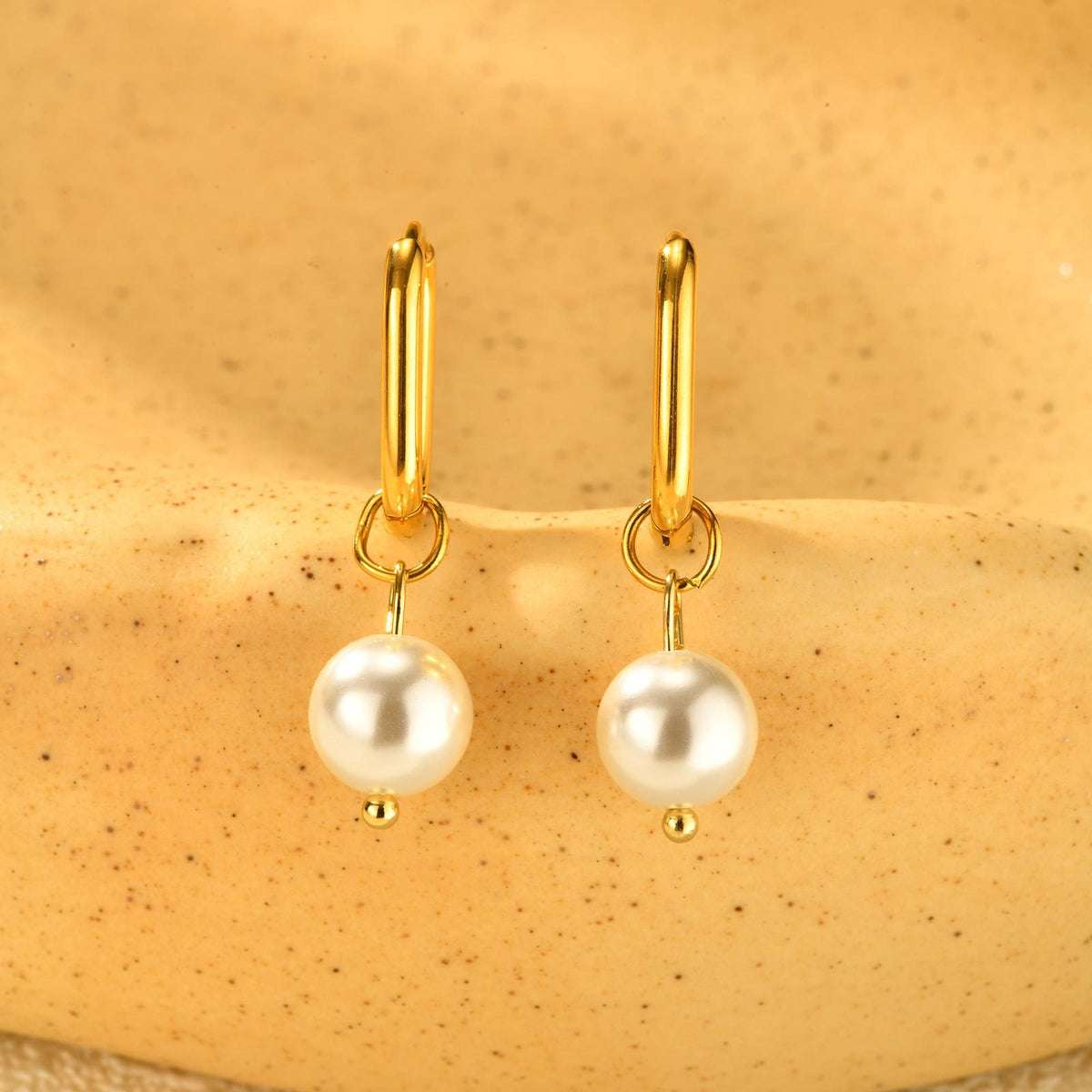 Stainless Steel Pearl Vintage Earrings