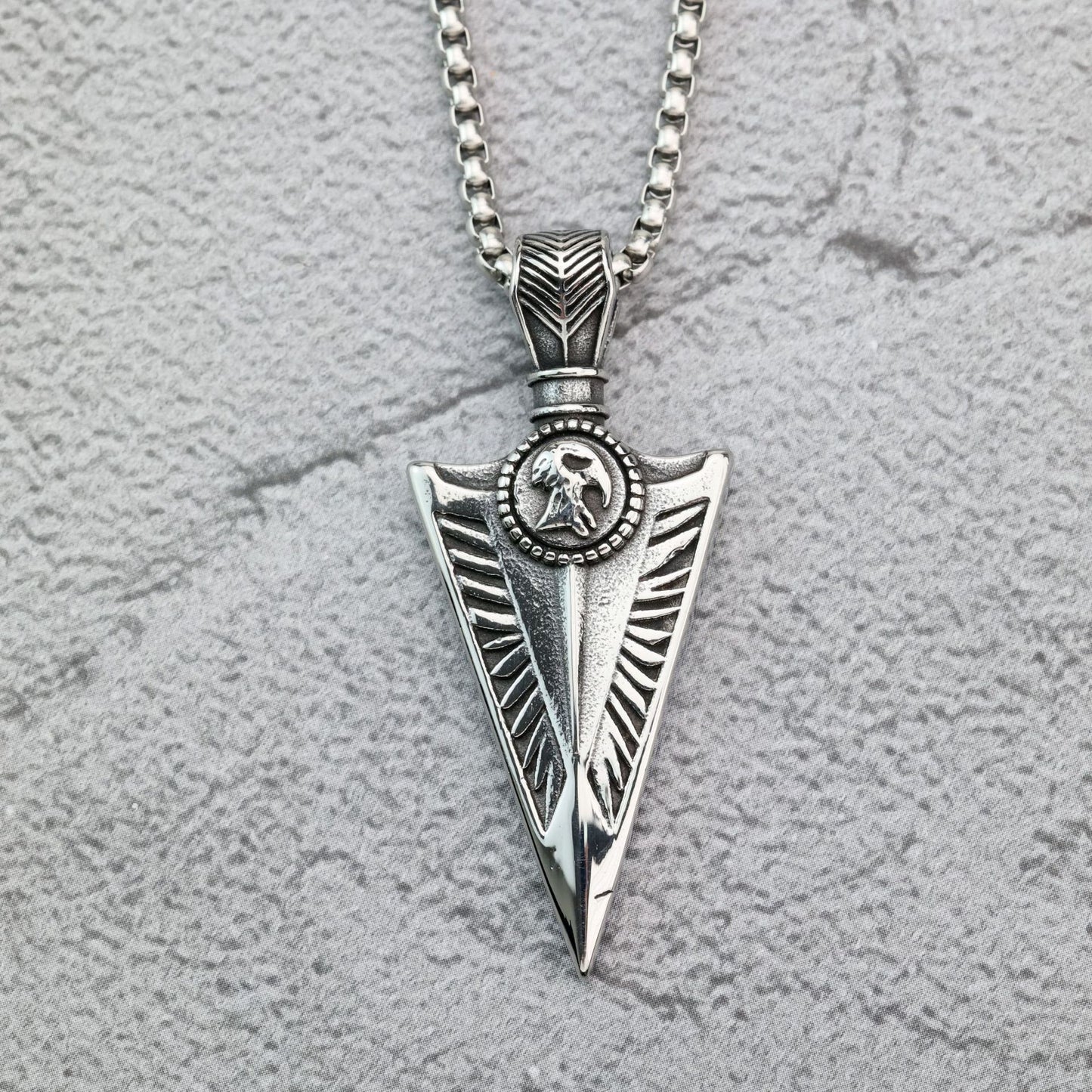 Planderful Nordic Viking Stainless Steel Men Pendant With Luhn Text Norse Legacy Necklace