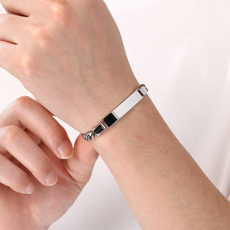 Stainless Steel Figaro Chain Bend Bracelet Nk Chain Cuban Chain Couple